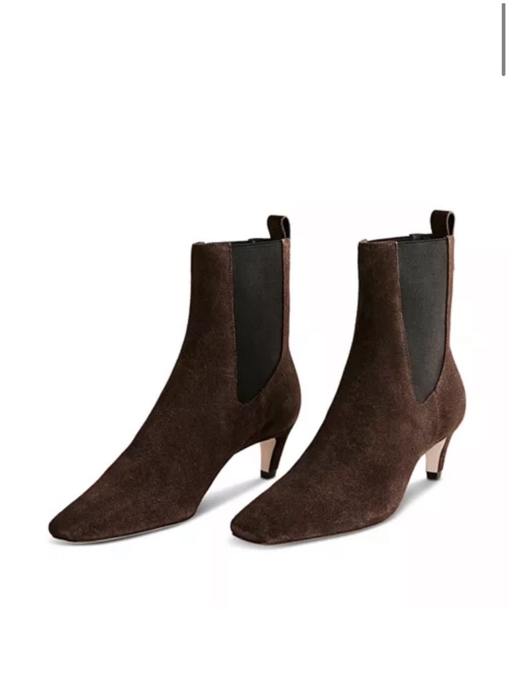 Reformation Roberta Ankle Boots Brown Suede Kitten Heel Size 6.5